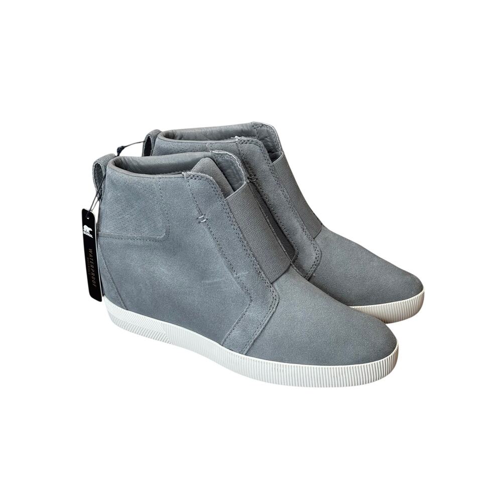 Sorel Women's Out N About Grey Pull On Wedge Suede Boot New Size 9.5